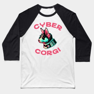 Cyber Corgi Dog Lover Welsh Baseball T-Shirt